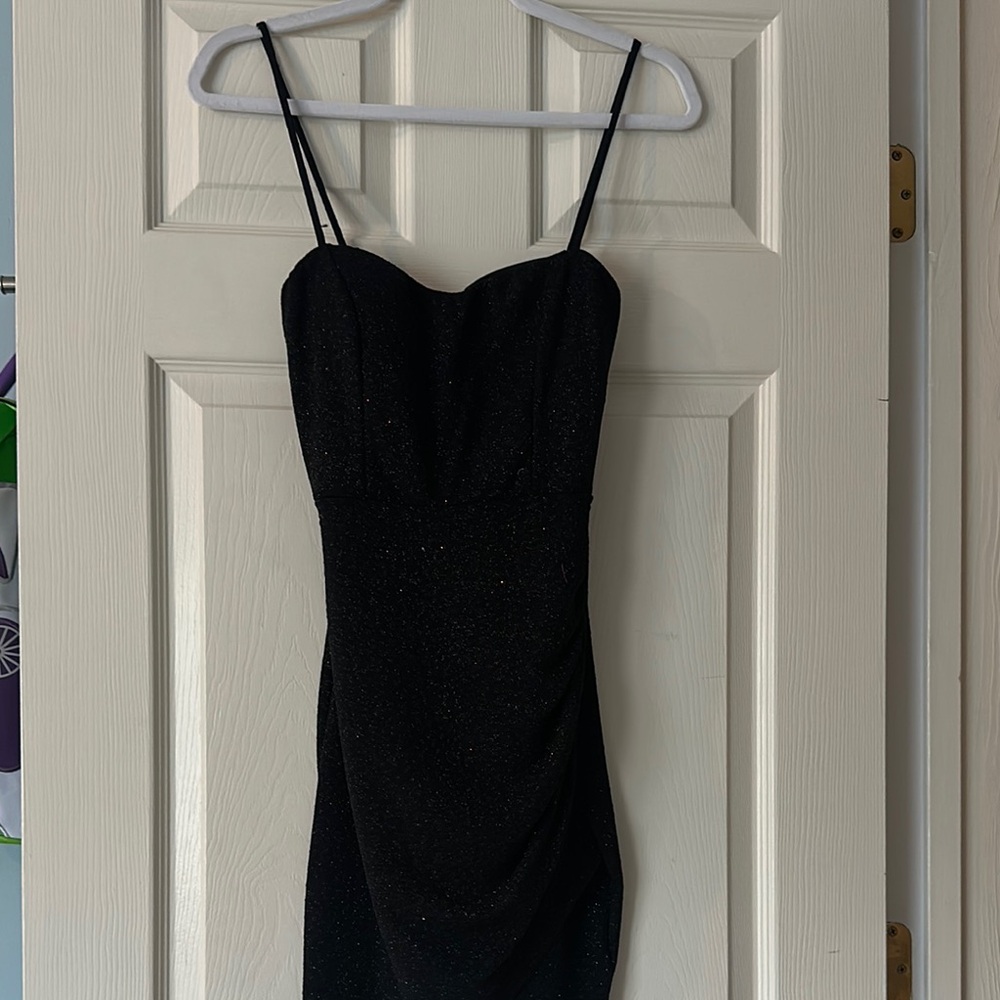 WINDSOR BLACK SPARKLY MINI DRESS